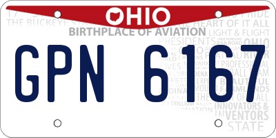 OH license plate GPN6167