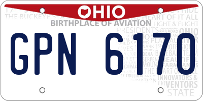 OH license plate GPN6170