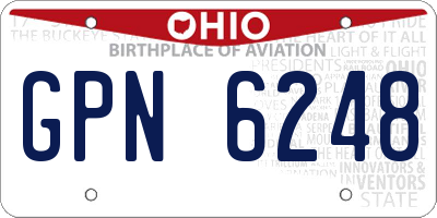 OH license plate GPN6248