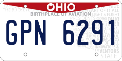 OH license plate GPN6291