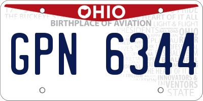 OH license plate GPN6344