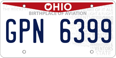 OH license plate GPN6399