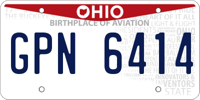 OH license plate GPN6414