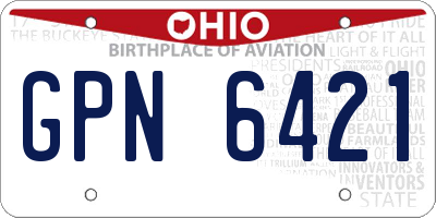 OH license plate GPN6421