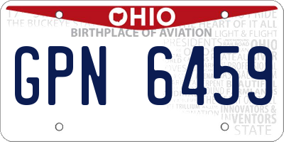 OH license plate GPN6459