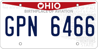 OH license plate GPN6466