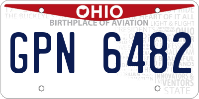 OH license plate GPN6482