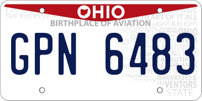 OH license plate GPN6483