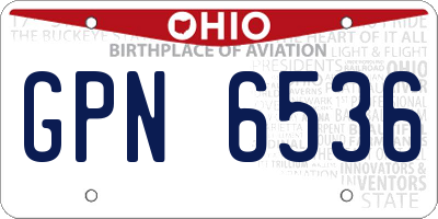 OH license plate GPN6536