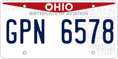 OH license plate GPN6578