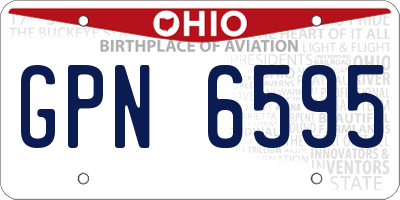 OH license plate GPN6595