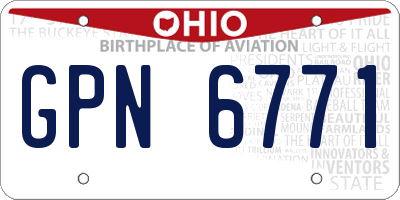 OH license plate GPN6771