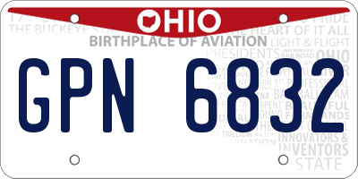OH license plate GPN6832