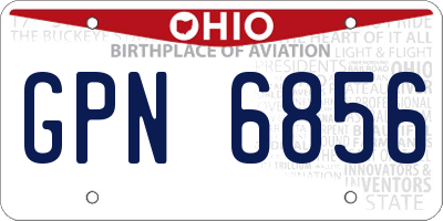 OH license plate GPN6856