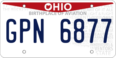 OH license plate GPN6877