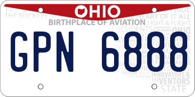 OH license plate GPN6888