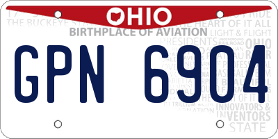 OH license plate GPN6904