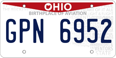 OH license plate GPN6952