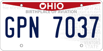 OH license plate GPN7037