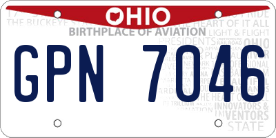 OH license plate GPN7046
