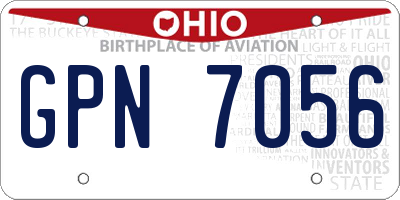 OH license plate GPN7056