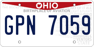 OH license plate GPN7059