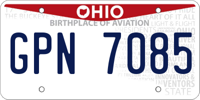 OH license plate GPN7085