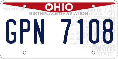 OH license plate GPN7108