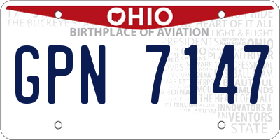 OH license plate GPN7147