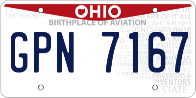 OH license plate GPN7167