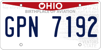OH license plate GPN7192
