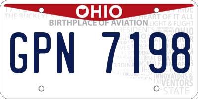 OH license plate GPN7198