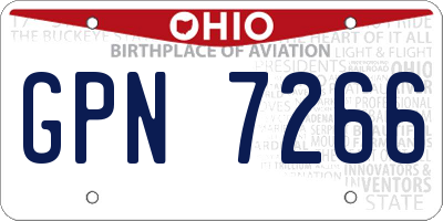 OH license plate GPN7266