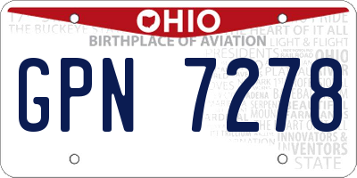 OH license plate GPN7278