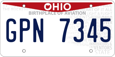 OH license plate GPN7345