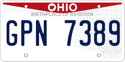 OH license plate GPN7389