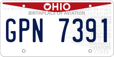 OH license plate GPN7391