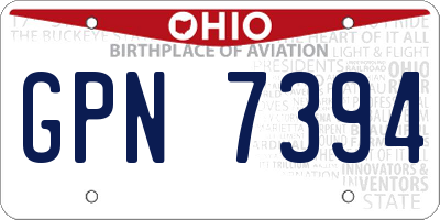 OH license plate GPN7394