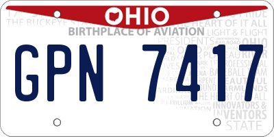 OH license plate GPN7417