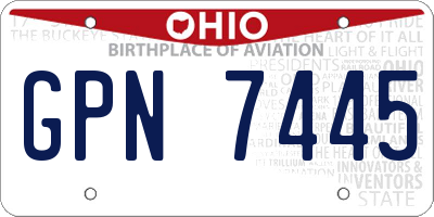 OH license plate GPN7445