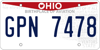 OH license plate GPN7478