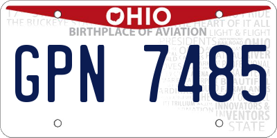 OH license plate GPN7485