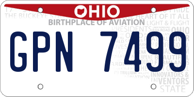 OH license plate GPN7499