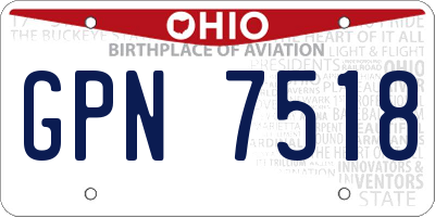 OH license plate GPN7518