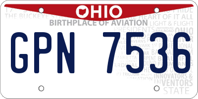OH license plate GPN7536