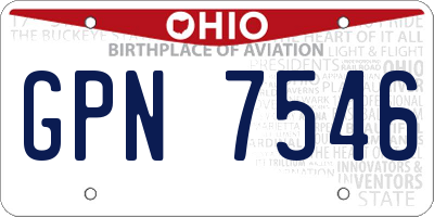 OH license plate GPN7546