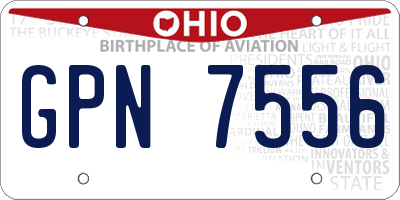 OH license plate GPN7556