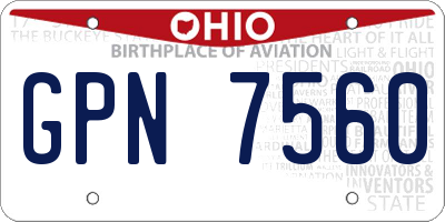 OH license plate GPN7560