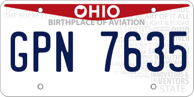 OH license plate GPN7635