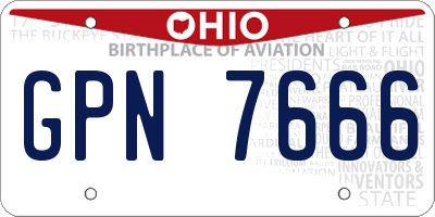 OH license plate GPN7666